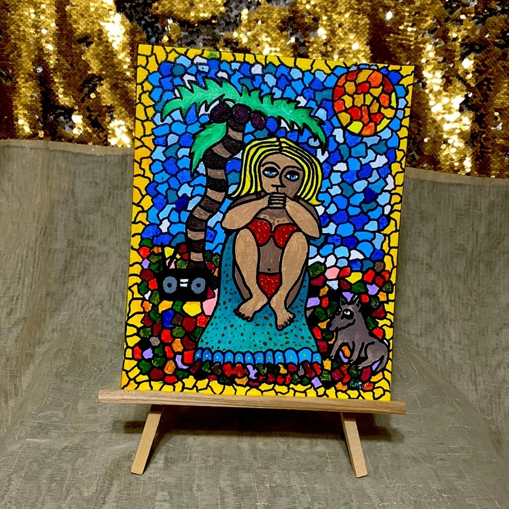 Original Abstract Miniature Painting